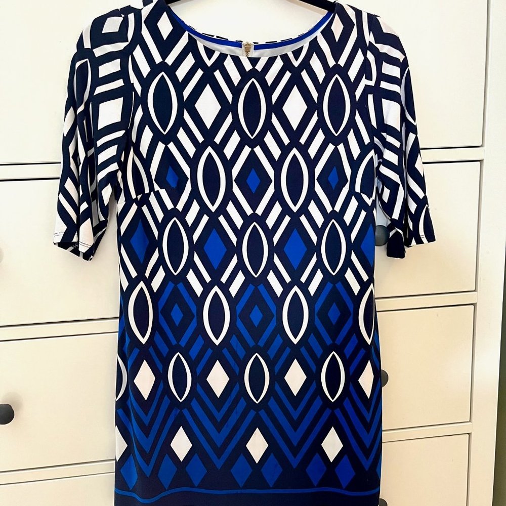 Eliza J Geometric Print Shift Dress